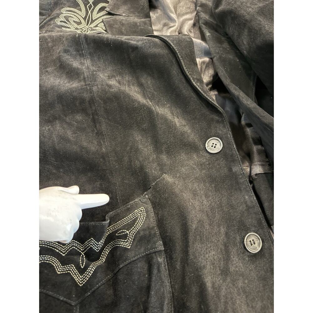 Scully Mens Black Button Up Cowboy Ranch Rodeo Western Blazer Jacket 44 *Flaws* - Picture 10 of 11